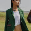 Áo blazer túi phối thổ cẩm Green 4