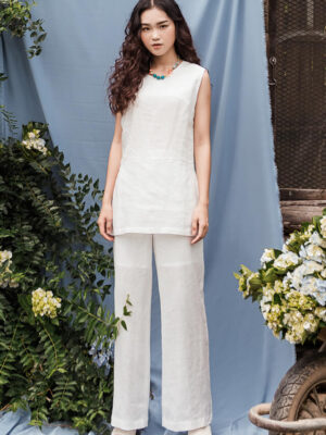 Quần suông ống rộng White 2
