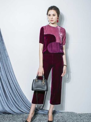 Áo nhung phối 3 màu Ruby 2