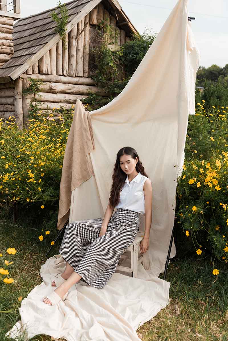 Quần clutch kẻ caro