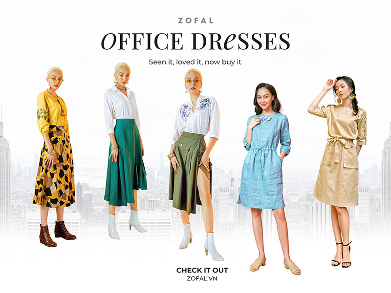 Váy xòe đẹp tuổi trung niên - Váy suông công sở cao cấp