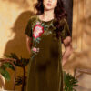 Váy đầm nhung thêu hoa Olive -4