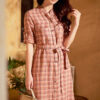 Váy đầm sơ mi 2 túi ngực Pink 4