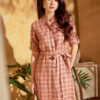 Váy đầm sơ mi 2 túi ngực Pink 5