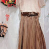 Chân váy dập ly kèm đai Brown 1