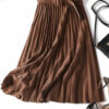 Chân váy dập ly kèm đai Brown 2