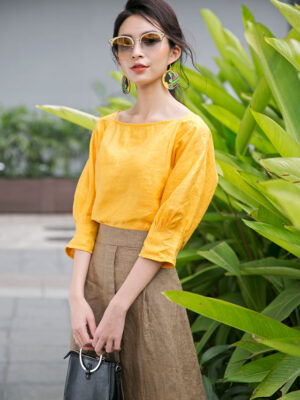 Áo nữ mí tay áo Yellow 1