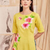 Bộ áo dài vẽ tay vẽ hoa Yellow 3 4