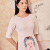 Áo dài vẽ tay cô gái dân tộc White 4