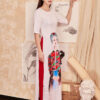 Áo dài vẽ tay cô gái dân tộc White 1