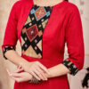 Áo dài phối thổ cẩm Red 5