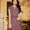 Đầm hoa chun eo Black Floral 3
