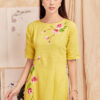 Bộ áo dài vẽ tay vẽ hoa Yellow 2