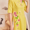 Bộ áo dài vẽ tay vẽ hoa Yellow 3