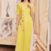 Bộ áo dài vẽ tay vẽ hoa Yellow 1