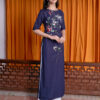 Bộ áo dài thêu hoa Navy 3