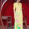 Bộ áo dài vẽ tay vẽ hoa Yellow 4