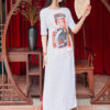 Bộ áo dài vẽ tay cô gái dân tộc White 3
