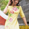 Bộ áo dài vẽ tay vẽ hoa Yellow 2