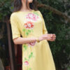 Bộ áo dài vẽ tay vẽ hoa Yellow 3