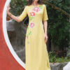 Bộ áo dài vẽ tay vẽ hoa Yellow 4
