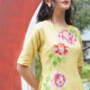 Bộ áo dài vẽ tay vẽ hoa Yellow 1