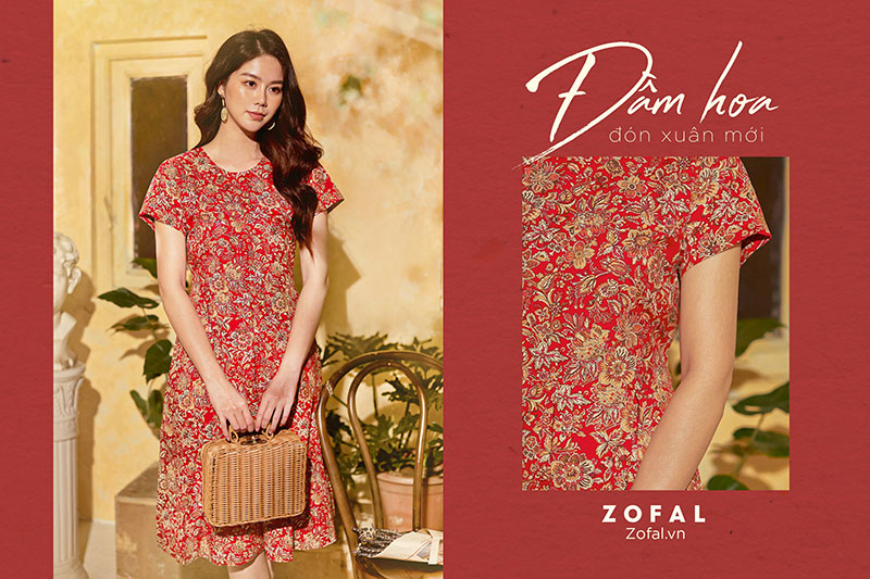 Những kiểu dáng đầm với hoạ tiết Floral là trang phục đón Tết chưa bao giờ lỗi mốt