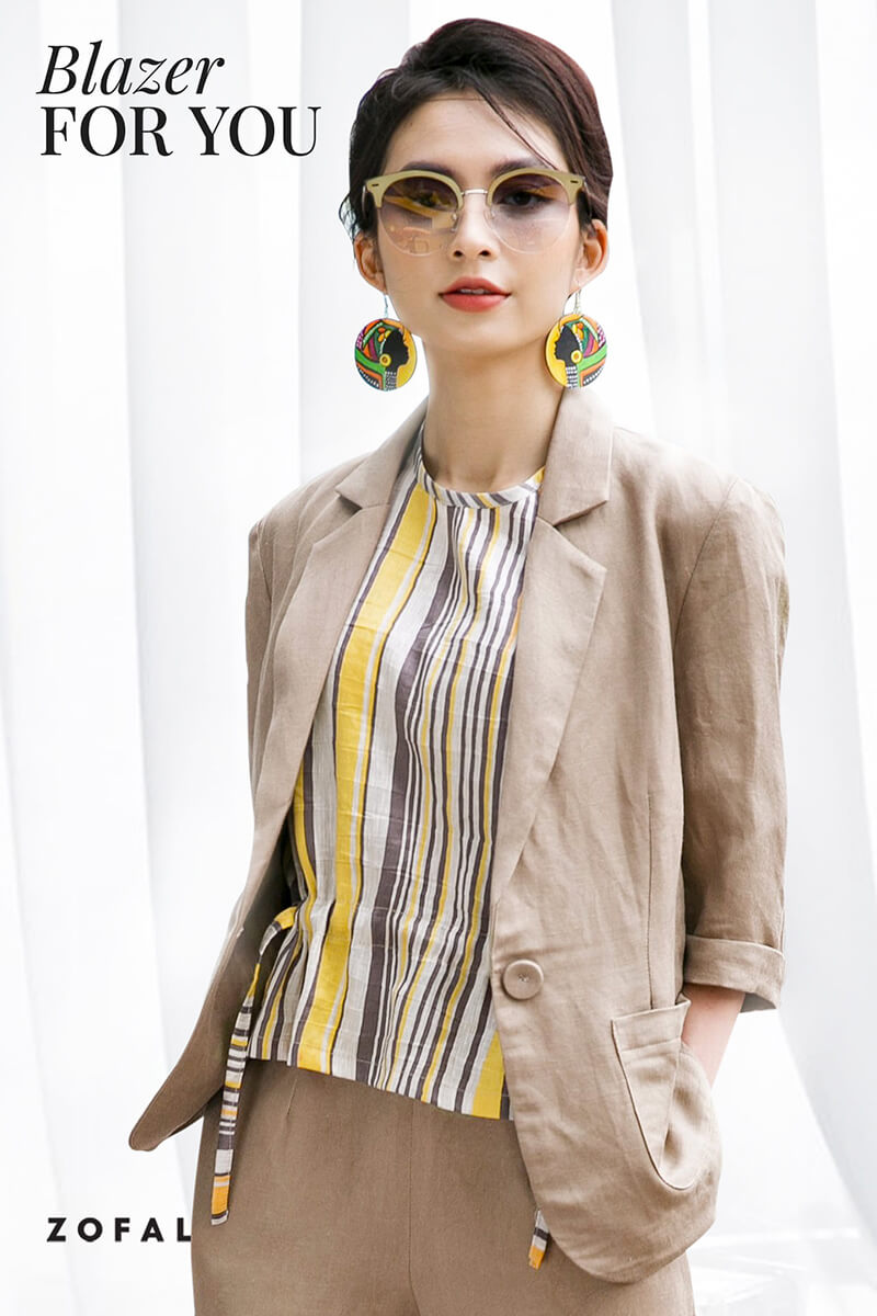 Bộ suit chất liệu linen trang nhã, lịch sự và cũng rất nữ tính cho các cô nàng công sở