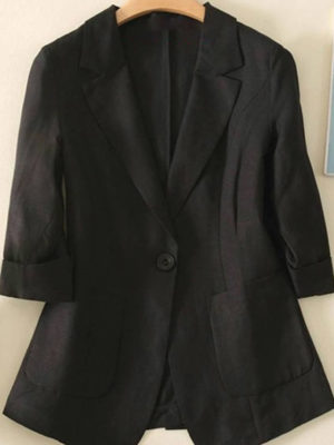 Áo blazer túi ốp Black