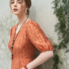 Váy đầm midi 2 tầng cổ tim Orange 3