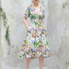 Váy đầm cổ tim chồng chun eo Floral 3