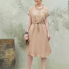 Váy đầm cổ đức túi ngực rút eo Beige 1