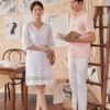 Áo sơ mi nam tay cộc vạt bằng xẻ sườn Pink 1