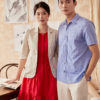 Áo sơ mi nam tay cộc lơ vê vạt bằng xẻ sườn Sky 4