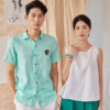 Áo sơ mi nam tay cộc lơ vê vạt bầu Turquoise 4