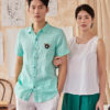 Áo sơ mi nam tay cộc lơ vê vạt bầu Turquoise 6