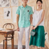 Áo sơ mi nam tay cộc lơ vê vạt bầu Turquoise 7