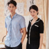 Áo sơ mi nam tay cộc vạt bầu túi ngực Sky 1