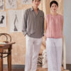 Áo sơ mi nam dài tay vạt bầu Grey 4