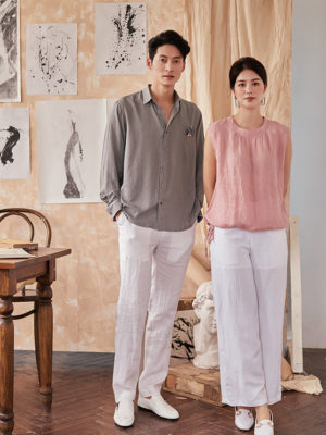 Áo sơ mi nam dài tay vạt bầu Grey 4