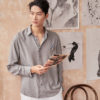 Áo sơ mi nam dài tay vạt bầu Grey 1