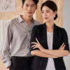 Áo sơ mi nam dài tay vạt bầu Light Grey 2