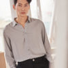 Áo sơ mi nam dài tay vạt bầu Light Grey 1