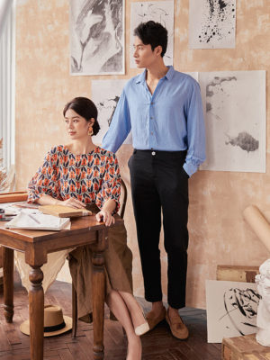 Áo sơ mi nam dài tay vạt bầu Sky 1