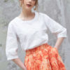 Chân váy cạp chun thắt đai Orange 3