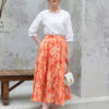 Chân váy cạp chun thắt đai Orange 1