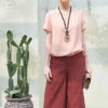 Áo sơ mi đáp cổ rút gấu 2 bên sườn Pink 4