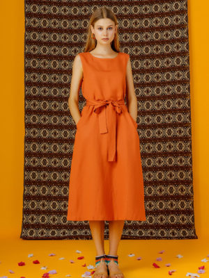 Váy đầm midi dáng A Orange 2