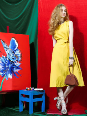 Váy đầm midi dáng A Yellow 1