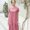Váy đầm cổ tròn dúm gấu Rose 2